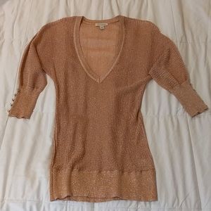 Boston Proper Rose Gold Mesh Sweater
